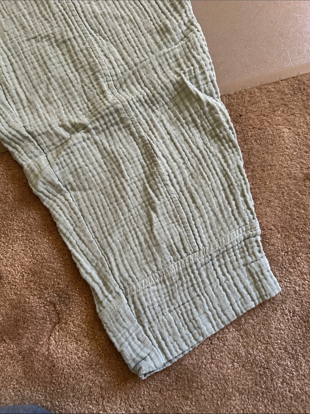 Madewell Relaxed Crinkled Pants in Sage Green - Picture 4 of 4